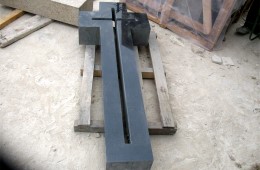 cross carved india black granite monument